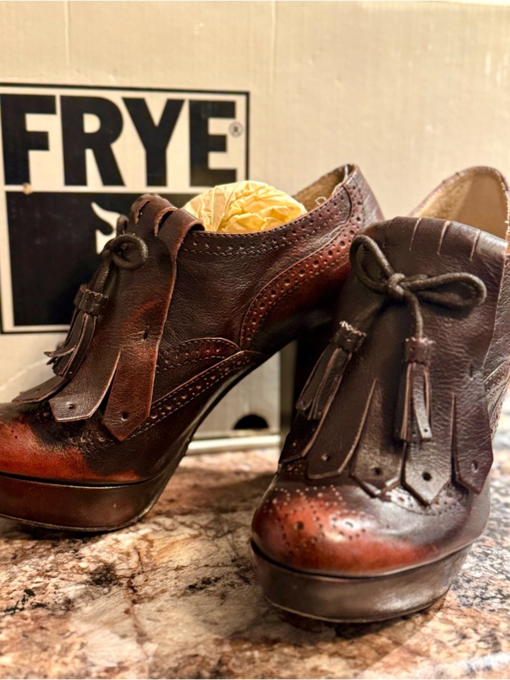 Gorgeous Frye Women's Dark Brown Leather Tassel Booties